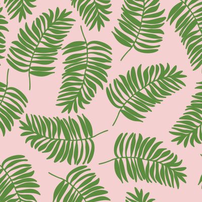 Листья пальмы на розовом фоне