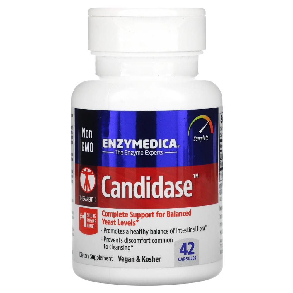 Enzymedica Candidase, Ферменты энзимы для пищеварения, Кандидаза , 42 капсулы