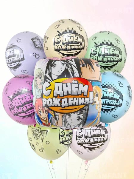 Шар (19''/48 см) Квадрат, Аниме, 