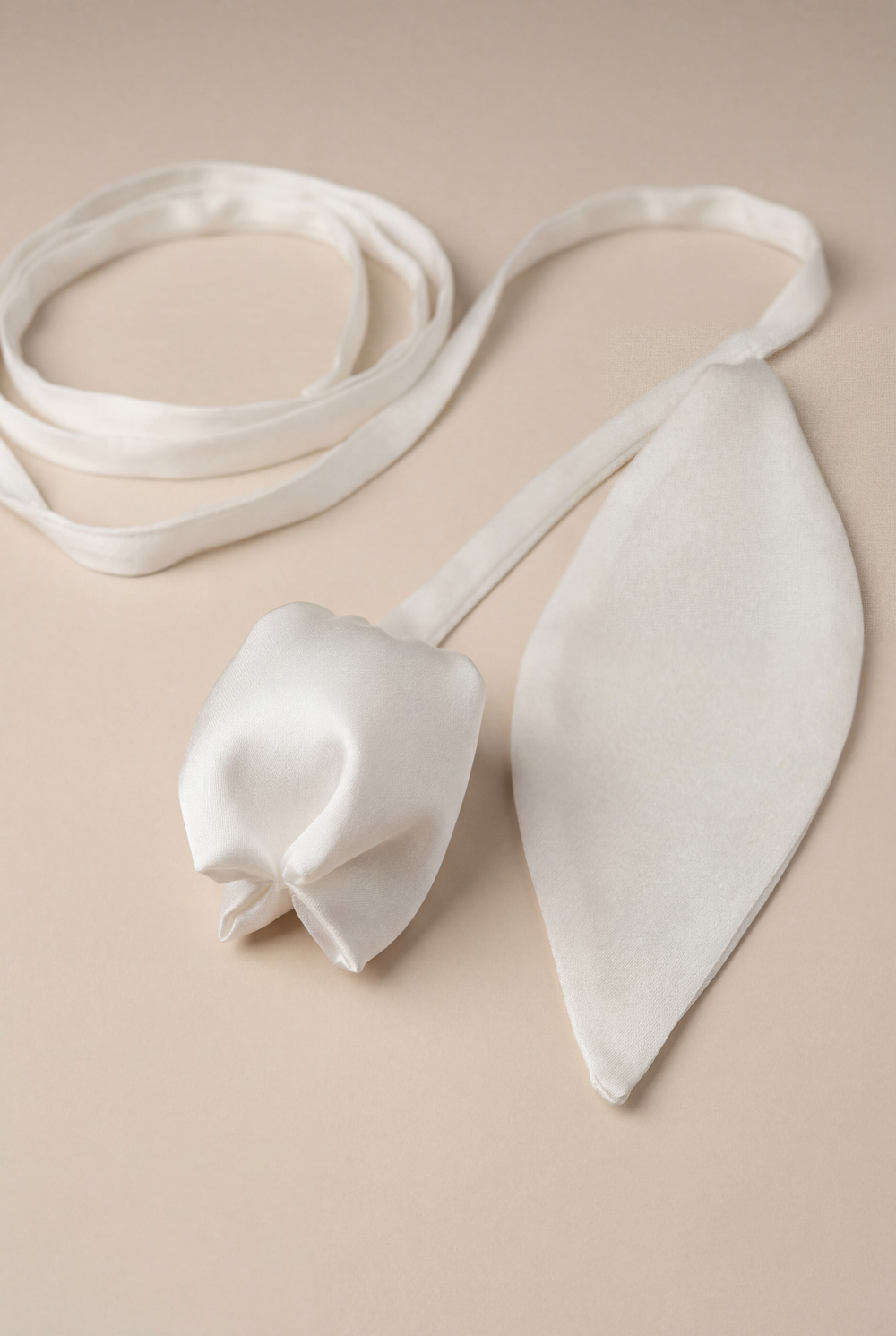 Пояс-галстук тюльпан молочный