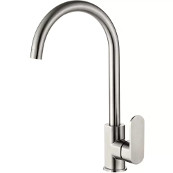 Смеситель для кухни высокий с гайкой LEDEME L74016 нержавеющая сталь