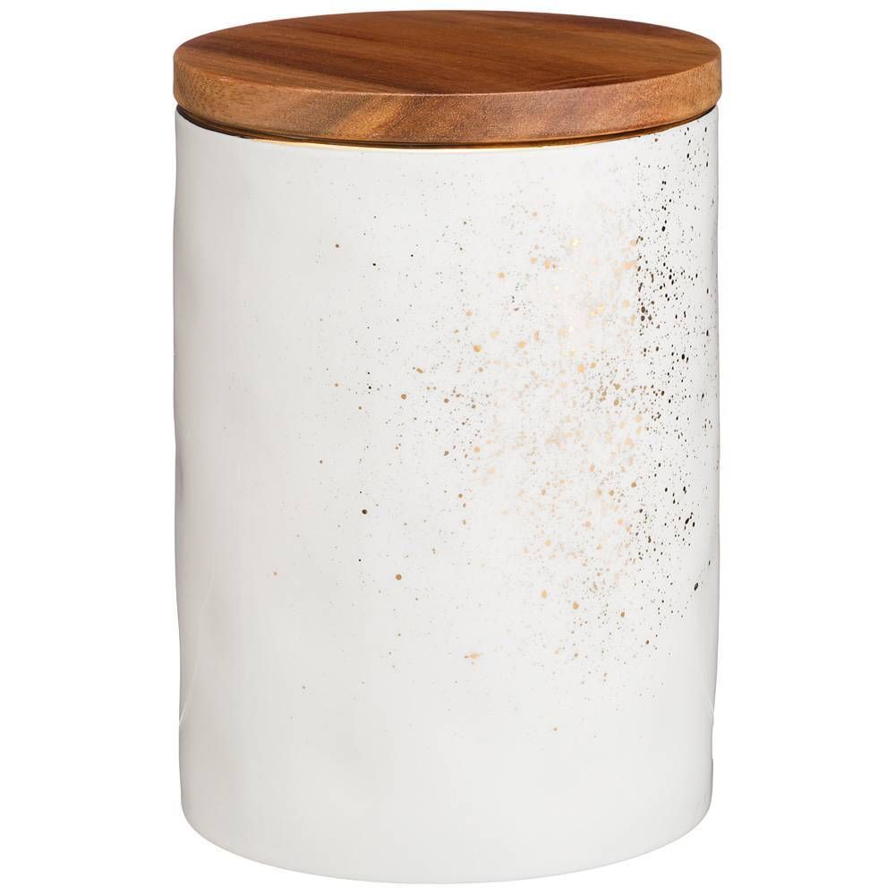 БАНКА С ДЕРЕВЯННОЙ КРЫШКОЙ BRONCO "GOLD" 16*11 СМ 1160 МЛ (КОР=16ШТ.)