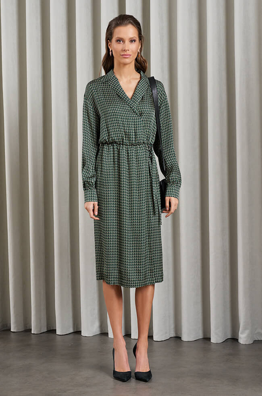 51499 Платье женское (темно-зеленый принт)