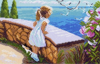 "Летняя прогулка"-0874 канва с рисунком