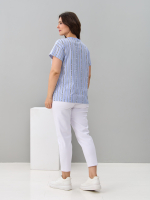 Футболка Фк-127/голубой-полоскабуквы