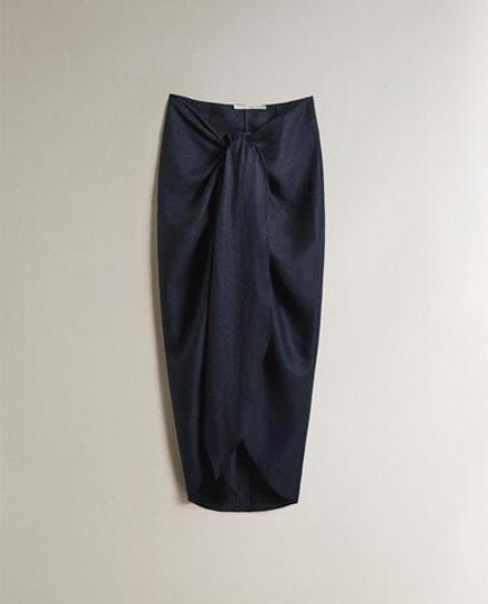 ZARA HOME ДЛИННОЕ ЛЬНЯНОЕ ПАРЕО, СИНИЙ