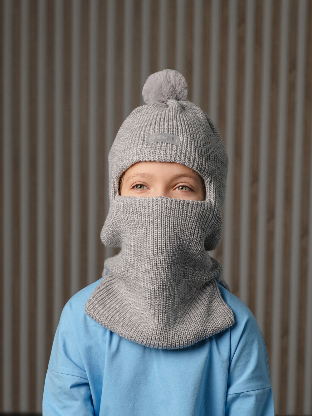 Шлем зимний вязаный (Жемчужно-серый) МИШ