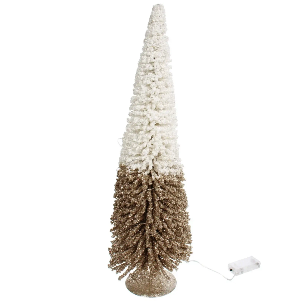 Сувенир с подсветкой «Волшебная ёлка» 19*60 см (батарейки 2 AA), Золото/Белый (свечение-теплый белый)