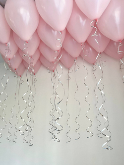 Воздушные шары на потолок 21шт нежно розовые №3805