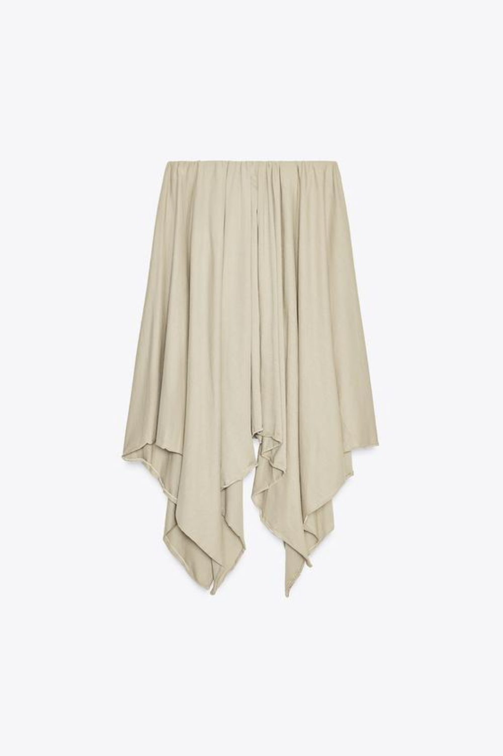 ZARA ЮБКА МИДИ АСИММЕТРИЧНОГО КРОЯ, СВЕТЛЫЙ ХАКИ