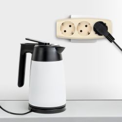 Разветвитель электрический ЭРА SP-3e-I на 3 розетки c заземлением со шторками 16А слоновая кость