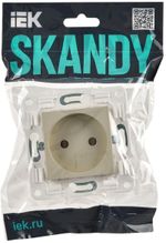 SKANDY Розетка без заземления без защитных шторок 10А SK-R02B бежевый IEK