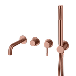 Смеситель встроенный + ручной душ + излив Uno Copper Brushed