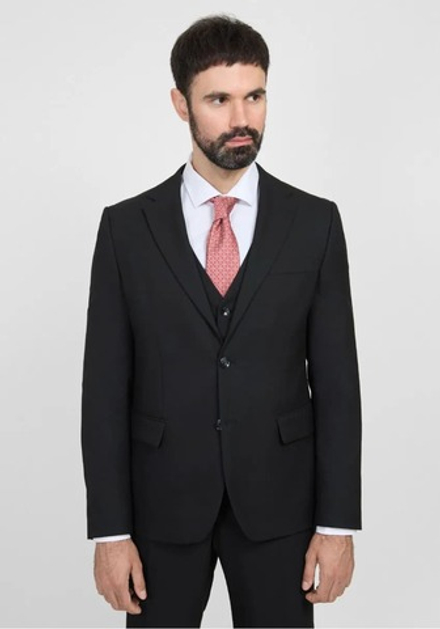 Мужской классический костюм тройка (черный) Б21