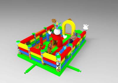 Коммерческий надувной батут «В гостях у павлина» 8*6*5 м