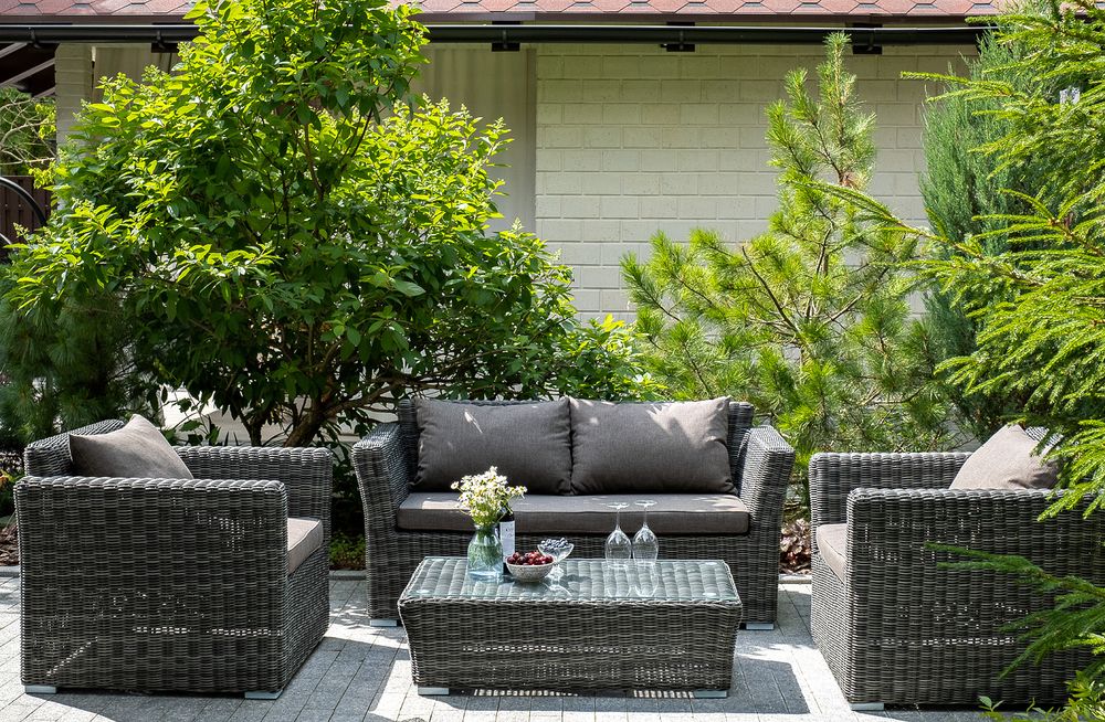 "Капучино Cингл" лаунж-зона из искусственного ротанга, цвет графит