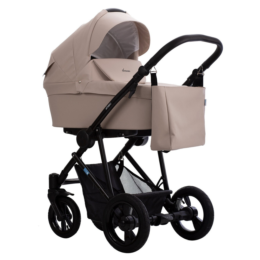 Детская коляска AroTeam Amaro Prima 2 в 1 02 св.бежевая кожа