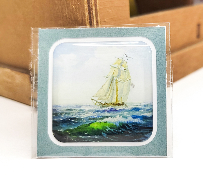 Объемная наклейка Парусник