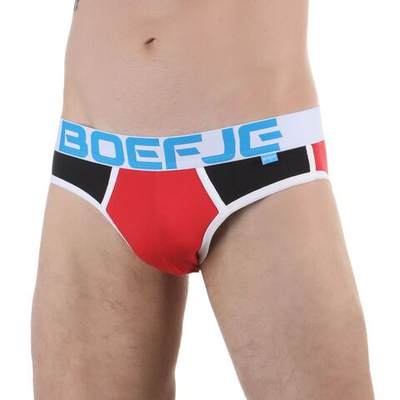 Красно-черные мужские трусы-слипы с широкой резинкой (Размер: M) (Цвет: красный с черным)