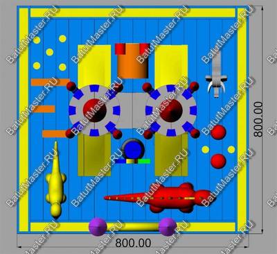 Большой надувной батут "Средневековье" 8*8*5 м