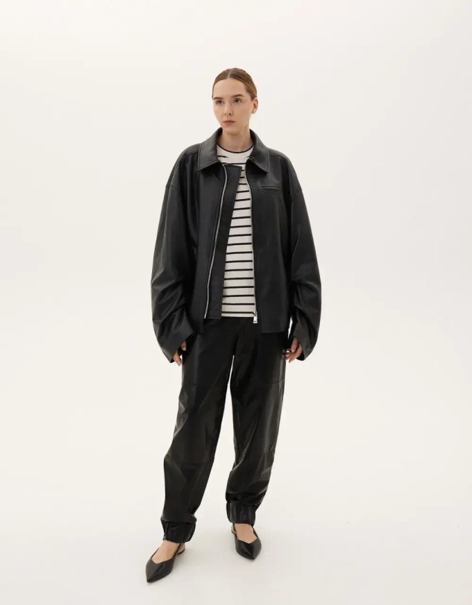 Кожаная куртка, чёрный