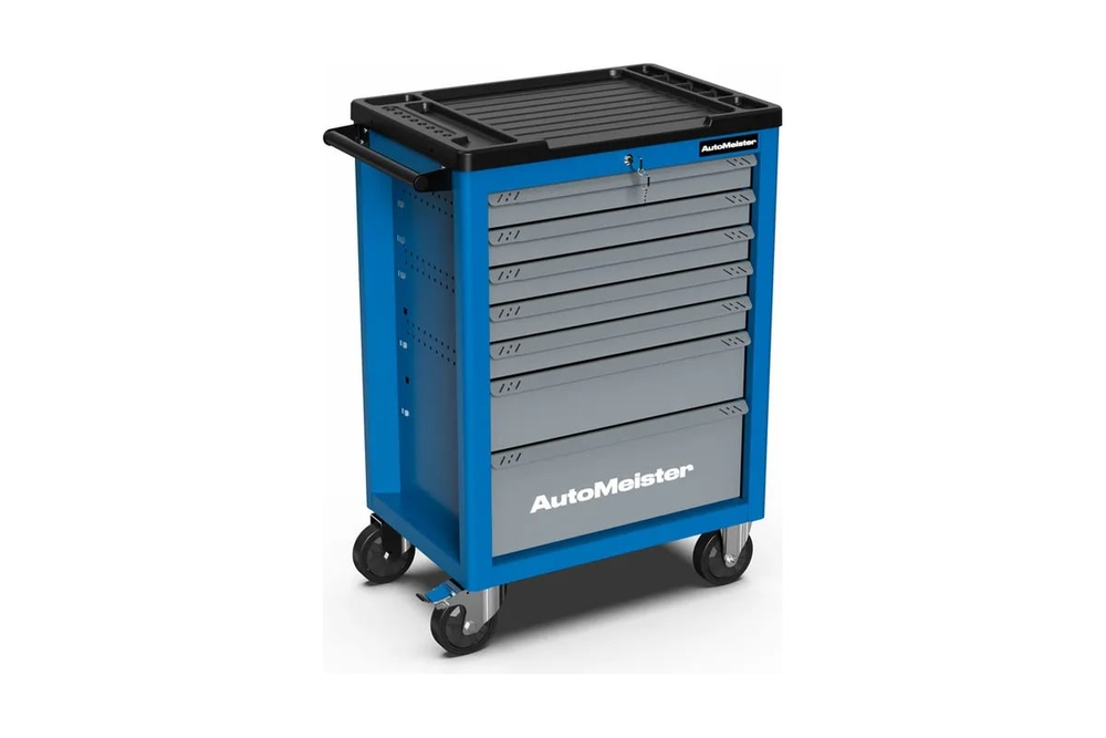 Тележка инструментальная AutoMeister 7 ящиков (RAL5015/RAL7040) с набором инструмента 229 предметов 79486