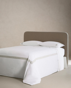 Zara Home - Простыня из хлопка с бордюром, белый, 290x280 см