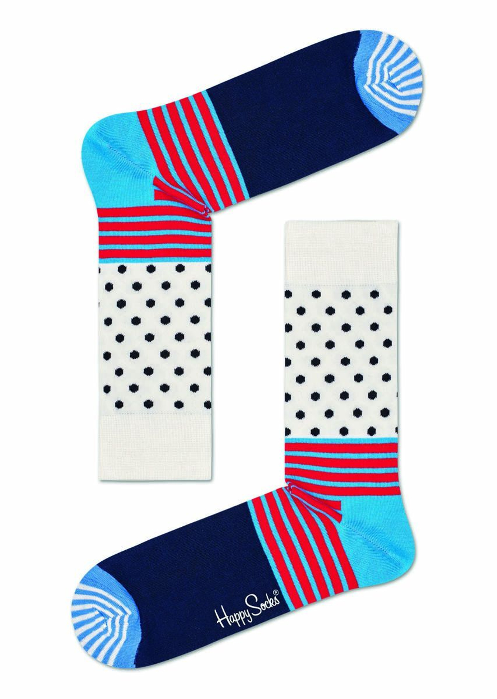 Носки унисекс Stripes And Dots Sock с полосками и точками (Размер: 25) (Цвет: разноцветный)