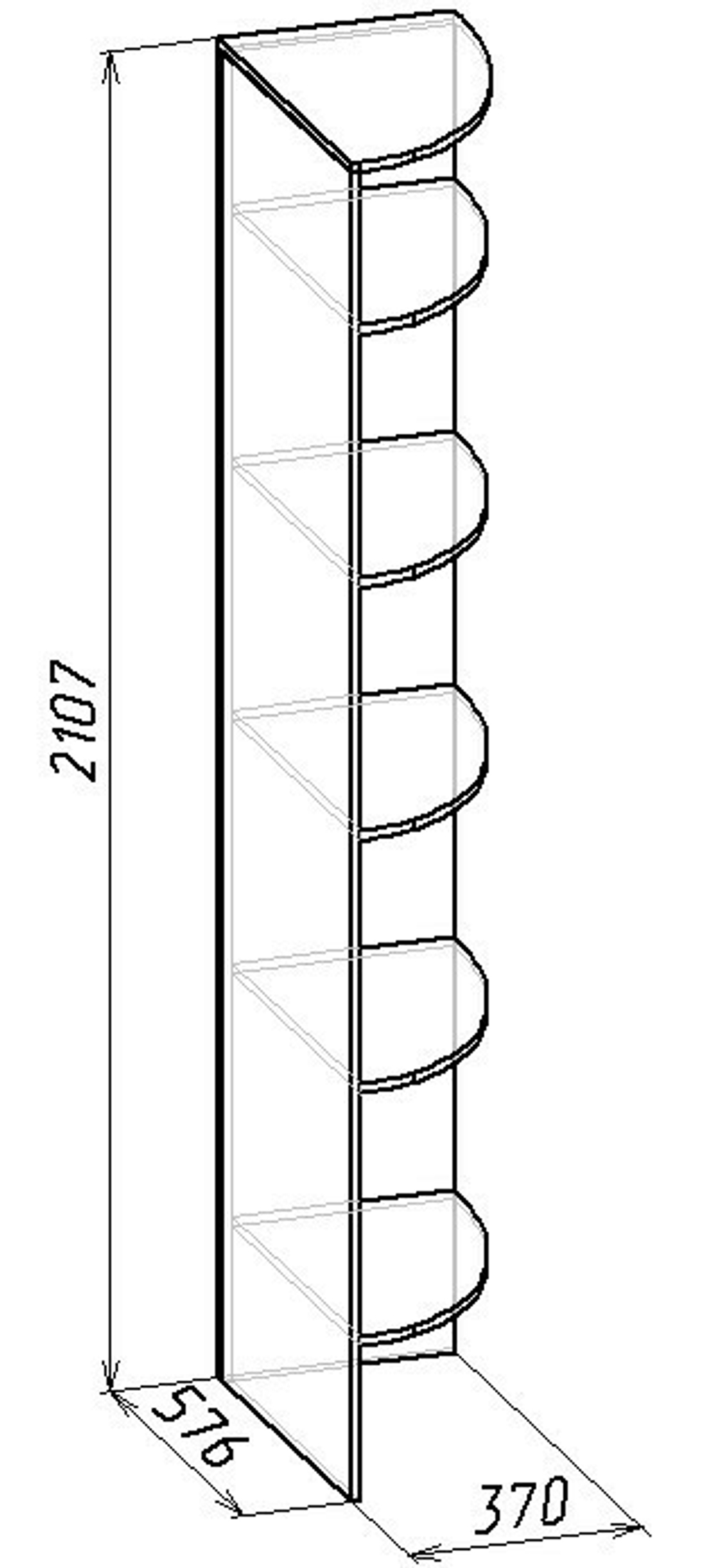 Полка угловая Sherlock 14, орех