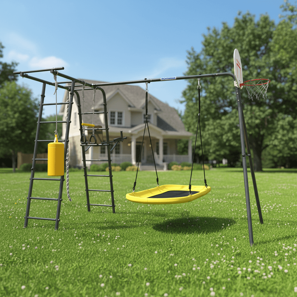 ROMANA Спорт Плюс 2 (антрацит) (с цепными качелями)