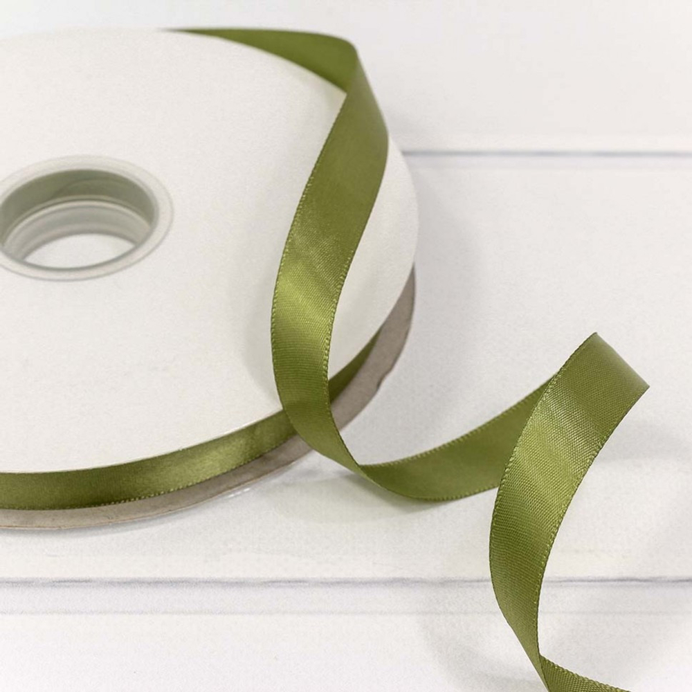 Лента Атласная 1,5см х 110м Полиэстер класс А (Зеленый)