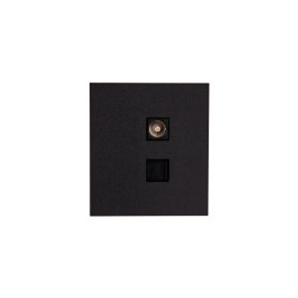 Розетка STRONG компьютерная RJ45 кат6 + TV с/у антрацит KRANZ