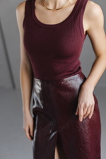 Майка из вискозы с шерстью бордовая