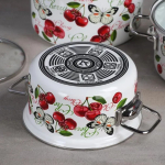 Набор эмалированной посуды 6 пр, кастрюли 1.9,2.5,5 л, Керчь, Черешенка-5-1-Элит