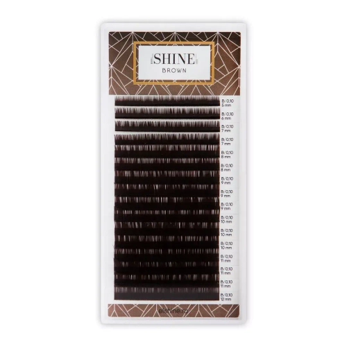 Ресницы коричневые elSHINE BROWN MIX 16 линий