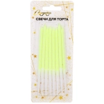 Свечи в торт «Happy» 8 шт. 12,5 См, желтый