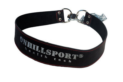 Пояс с цепью кожаный (лифтерский), черный (115 см)