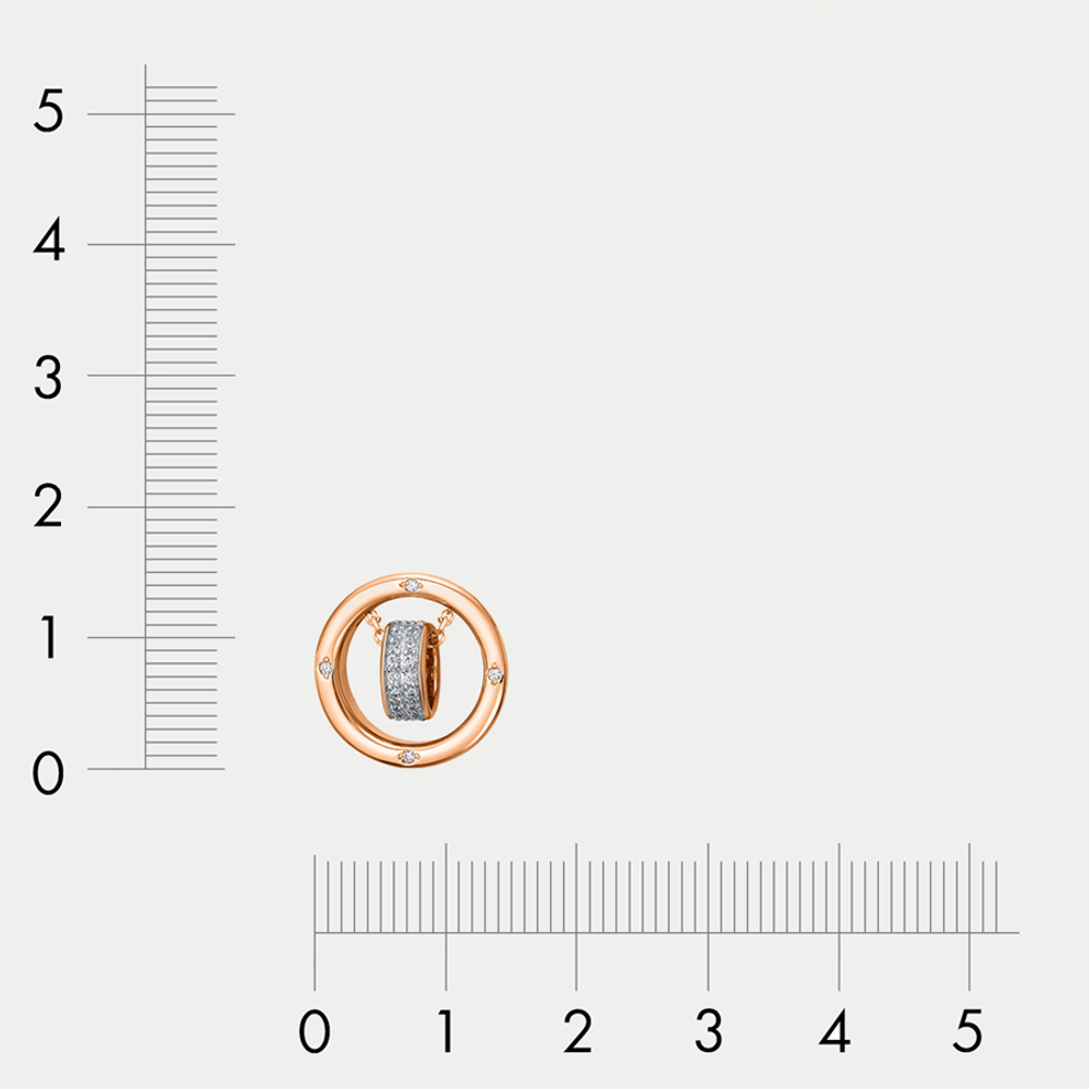 Колье женское из розового и белого золота 585 пробы с фианитами (арт. 0704003)