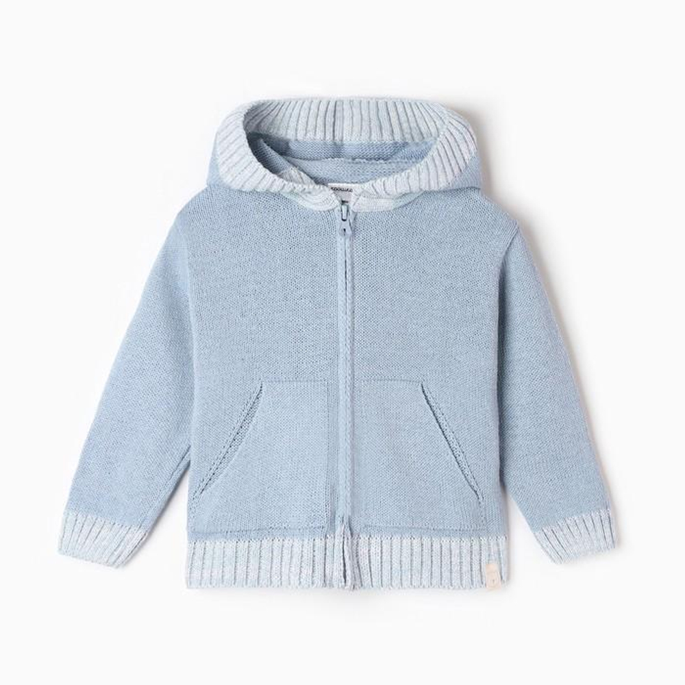 Джемпер вязаный на молнии для мальчиков р. 86-92 см, голубой 9718933 (Крошка Я)