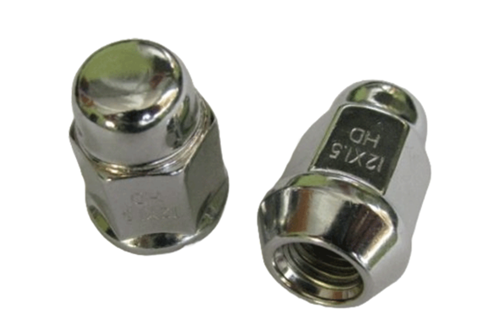 Гайка 12х1.50 h=21, S=19 колеса Хром конус откр. (Hyundai, Mazda, Mitsubishi, KIA, SsangYong)