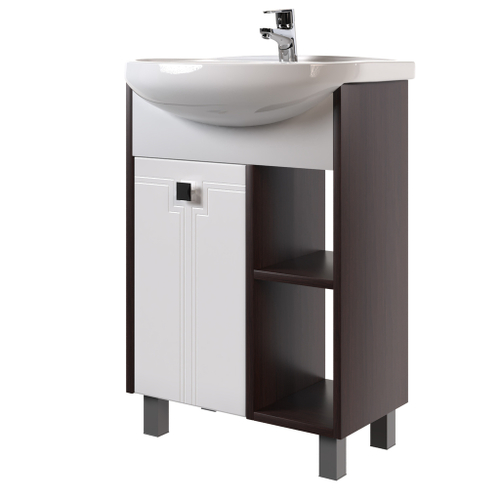 Тумба д/ванной "БОСКО-65" белая/венге под раковину Best-65 (Sanita Lux)(ПВХ)