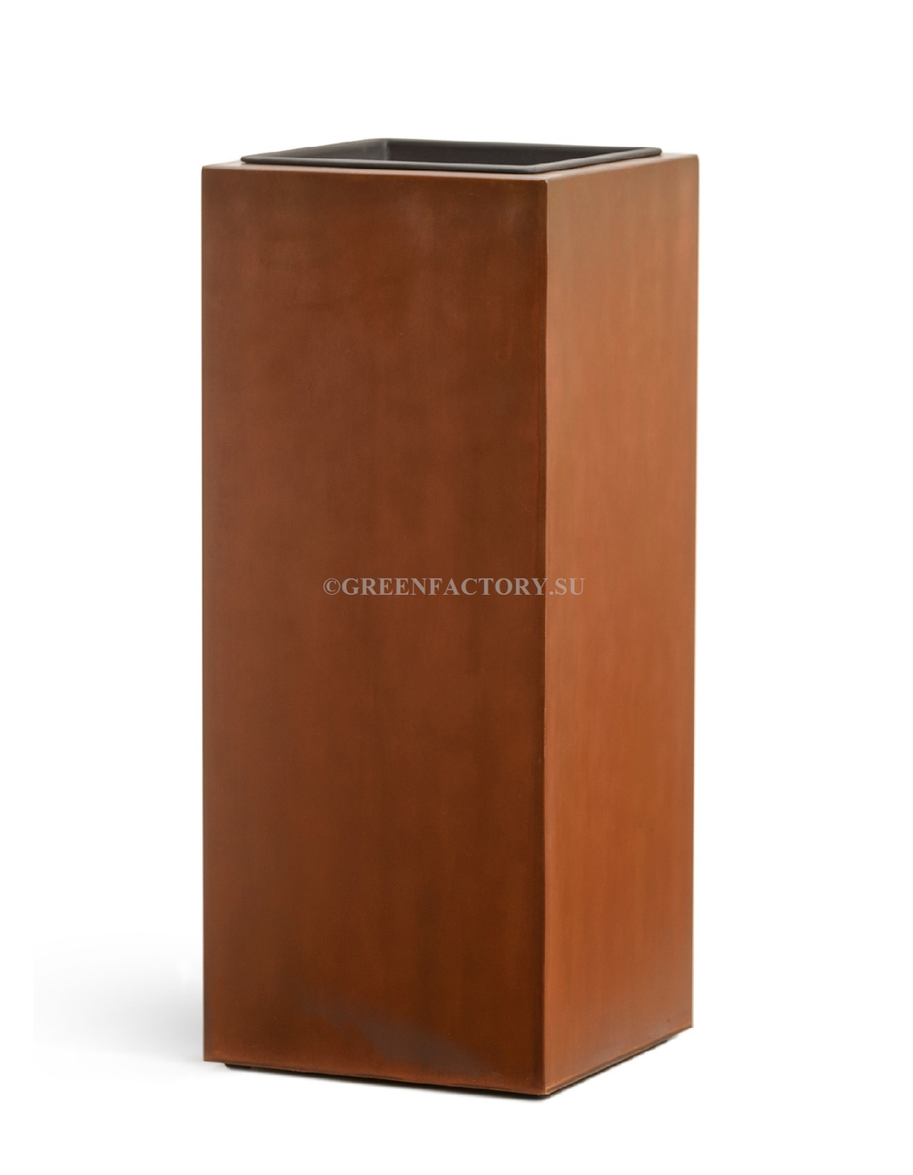 Кашпо TREEZ Effectory - серия Corten Steel - Высокий куб - Кортеновская сталь - Бархатистая окись