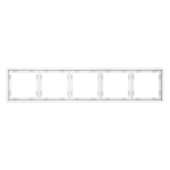 Рамка пластиковая Voltum S70 на 5 постов, (белый матовый) VLS100502