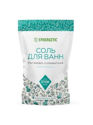 Соль для ванн, магниево-сульфатная Synergetic, 1 кг