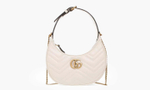 Сумка Gucci GG Marmont Half-Moon Shaped Leather MINI Bag "White"