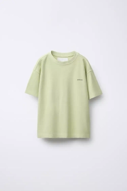 ZARA ФУТБОЛКА С НАДПИСЬЮ, ЛАЙМОВЫЙ