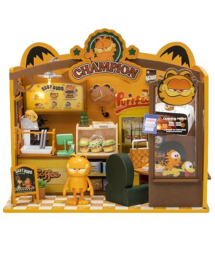 Диорама сборная Puremind с фигуркой Garfield Cafe
