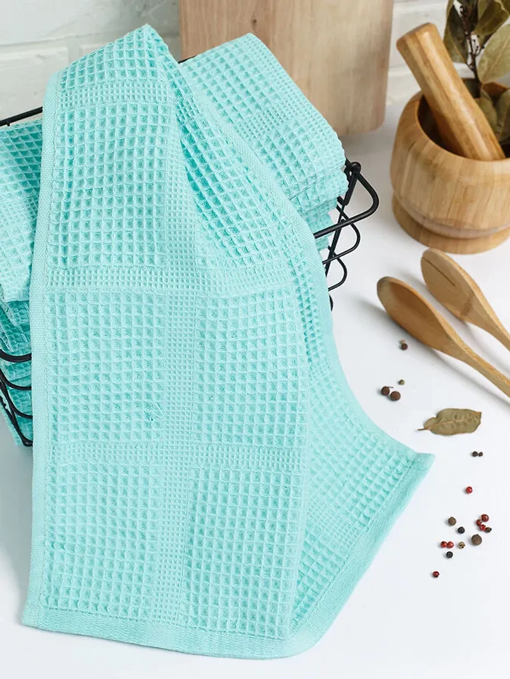 Полотенце вафельное, г/к, 260 гр/м2, 50х90, арт. CW 50-90, цвет: 1080-ментоловый,