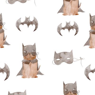 Собачки бетмены  на белом