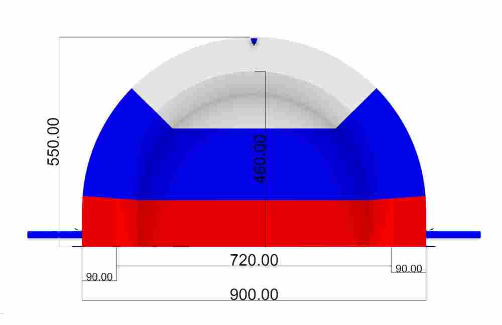 Надувная сцена (шатёр) «Россия» для мероприятий, шоу, выставок 9*6*5,5м